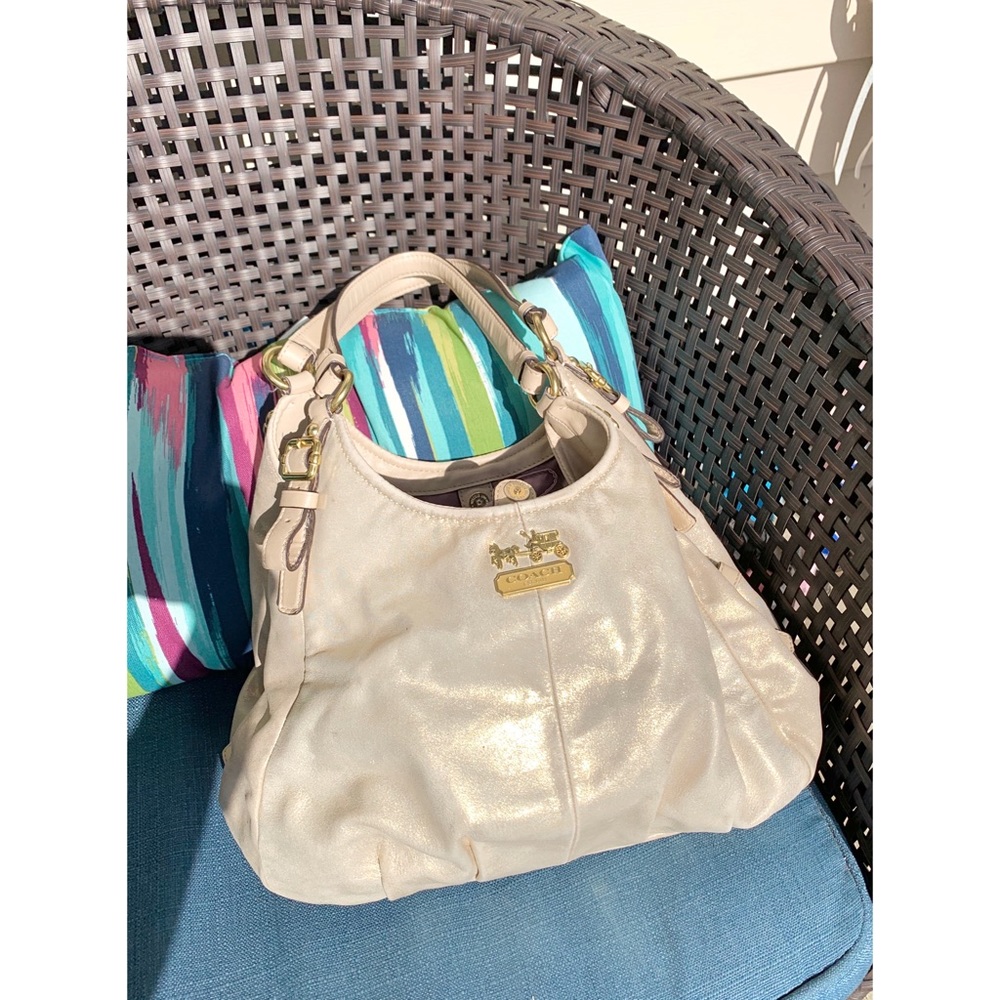 White/Gold Coach Purse